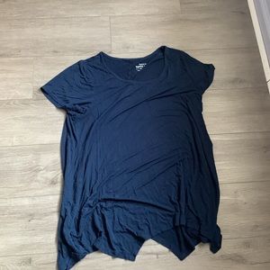 Torrid Super Soft Knit Shirt Blouse Size 3 (22/24) Navy Blue Short Sleeve